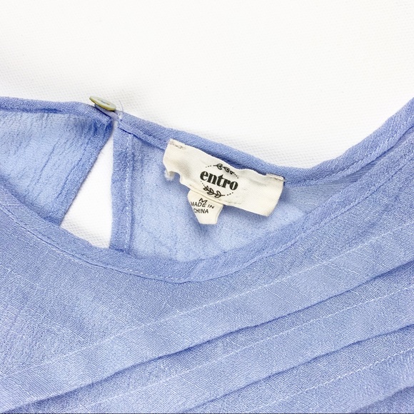 Entro Ruffle Collar Den Top main image 1